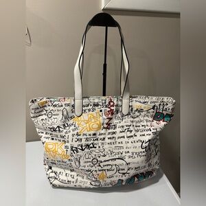 DKNY Multicolor Graffiti Medium Tote HandBag, Preowned